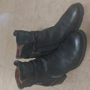 A.S.98 Black Leather bootie size 38